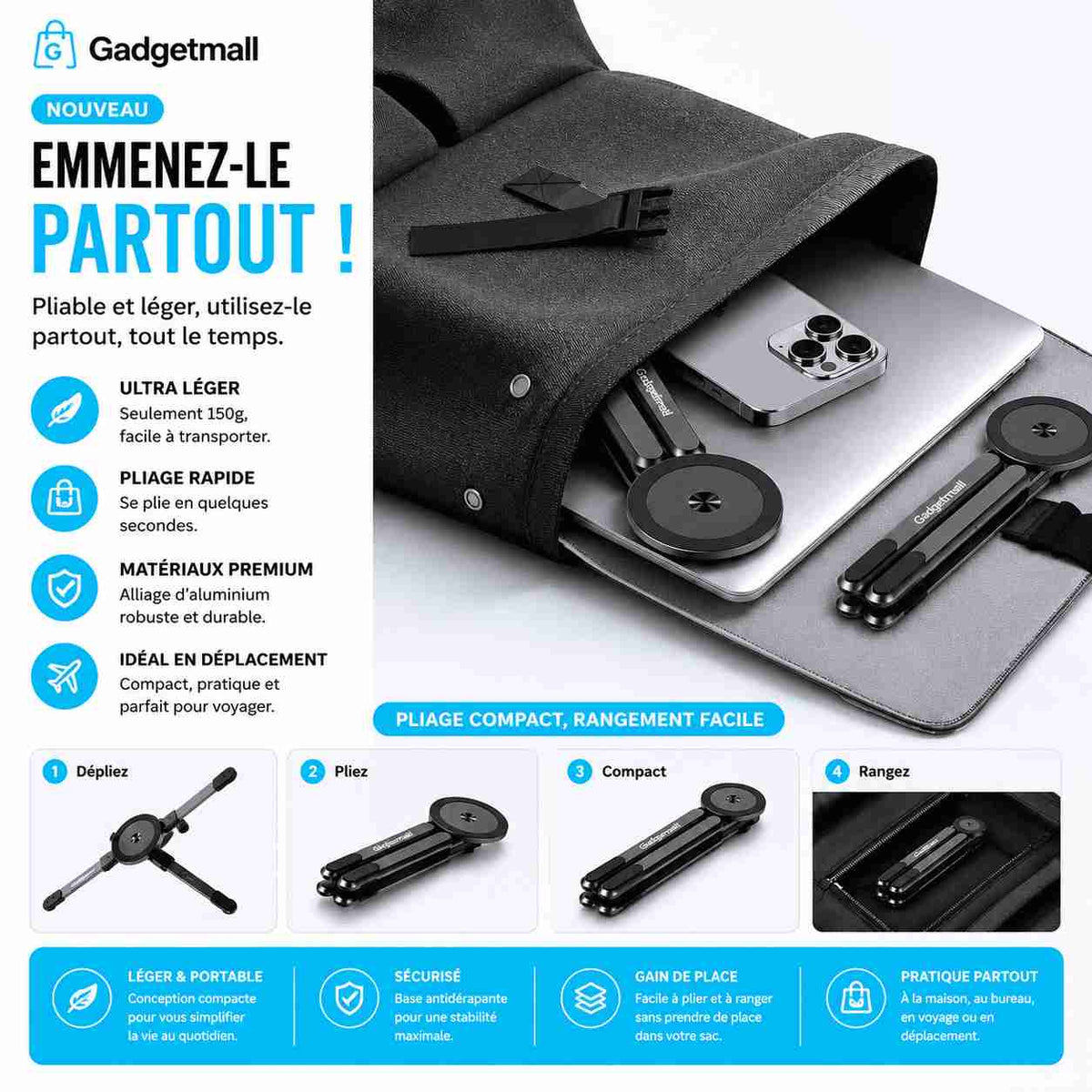 Support Magnétique Universel 4-en-1