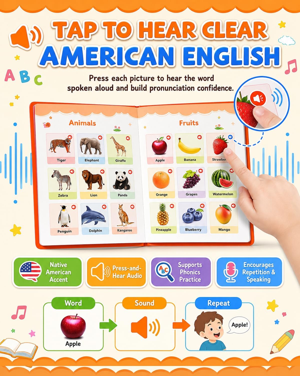 Livre sonore d'apprentissage - Anglais