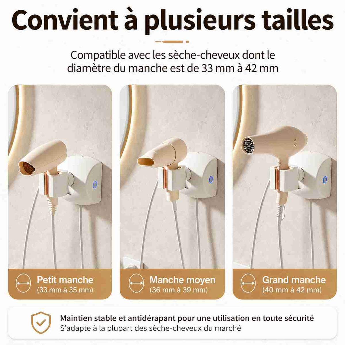 Porte Sèche Cheveux Rotatif 360 Automatique