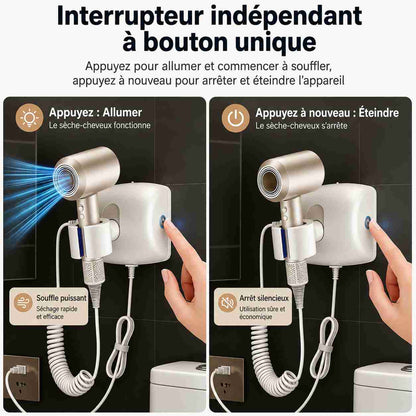 Porte Sèche Cheveux Rotatif 360 Automatique