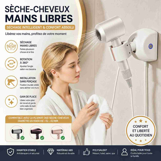 Porte Sèche Cheveux Rotatif 360 Automatique
