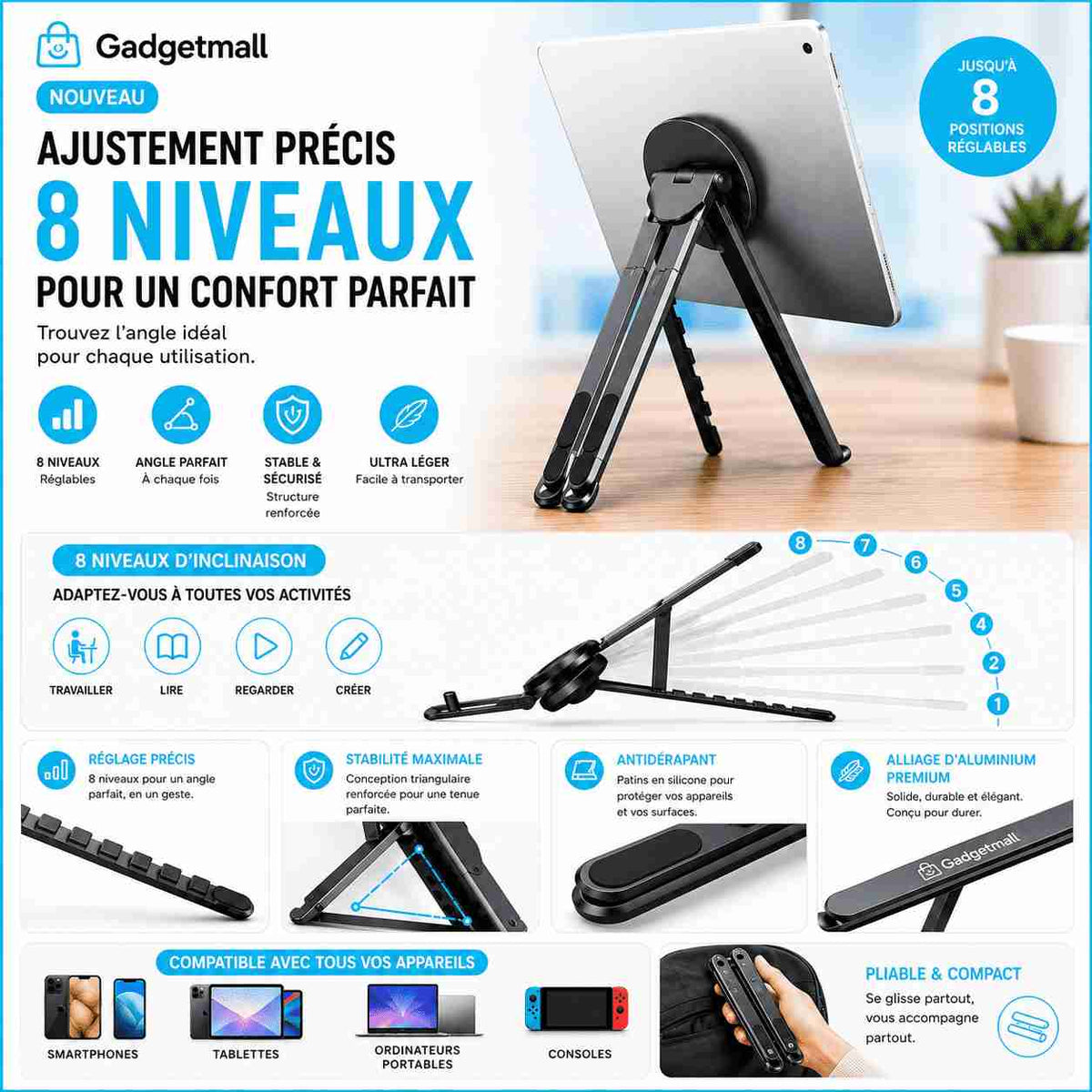 Support Magnétique Universel 4-en-1